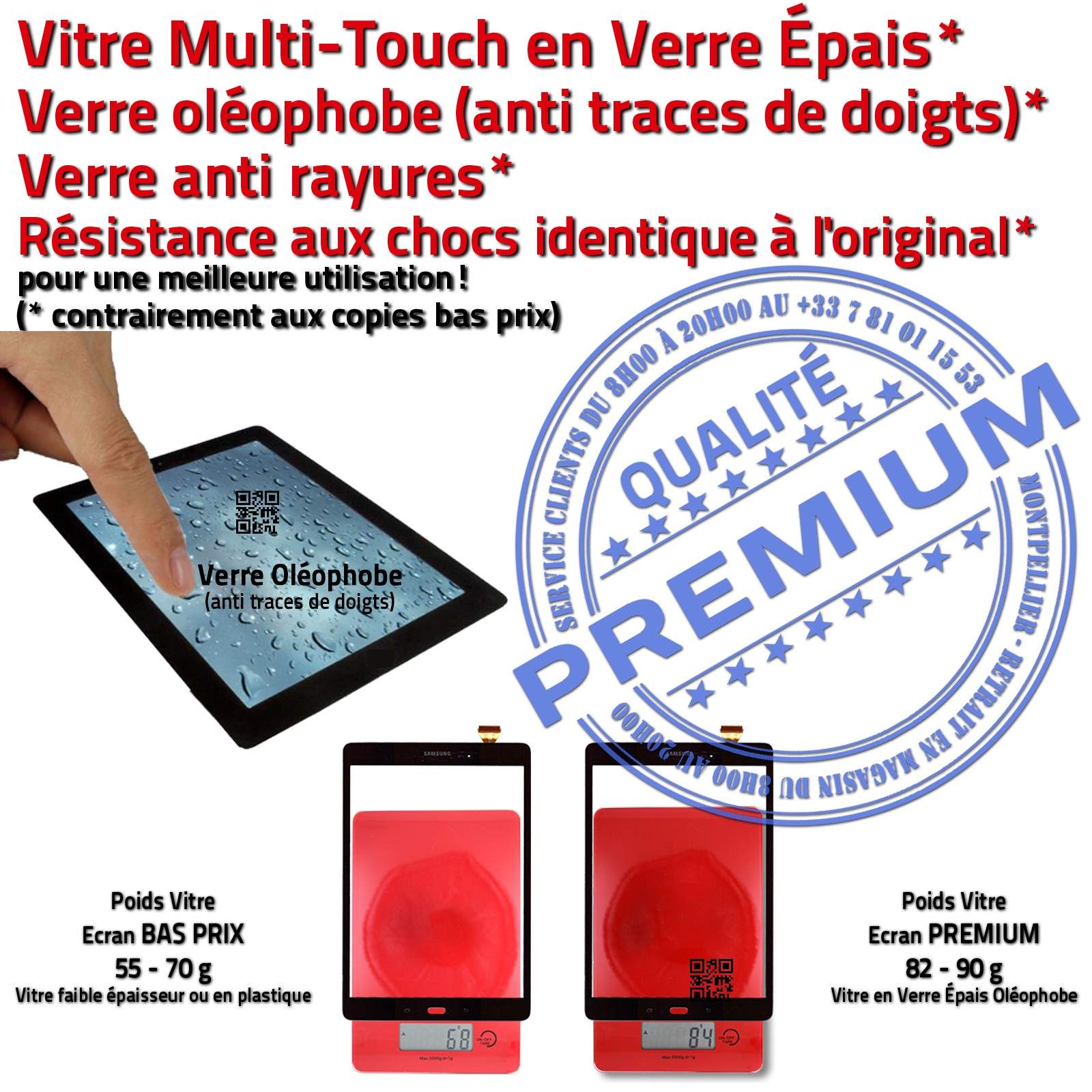 Changer Vitre Tactile Noire Verre Assemblée Réparation Remplacement Installation Remplacer Nappe Tablette TAB A Galaxy T551 SM-551 Changement Écran 9.7 inch Assemblé Complet Noir Installer TABA 551 SM-T551 Samsung Qualité PREMIUM Adhésif Prémonté Precollé