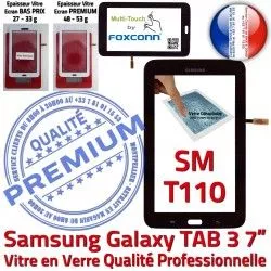 en Tab3 Supérieure SM-T110 Galaxy Ecran LITE Adhésif Vitre Qualité Noire Tactile Noir Assemblée T110 SM LCD Prémonté Samsung TAB3 PREMIUM Verre