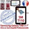 SM-T110 LITE Tab3 Noire TAB3 Samsung PREMIUM Ecran T110 Assemblée en SM Noir Prémonté LCD Galaxy Supérieure Adhésif Qualité Vitre Tactile Verre