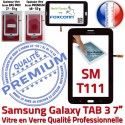 TAB3 LITE SM T111 Noire Verre Samsung 7 Galaxy Adhésif Supérieure Prémonté LCD Qualité Noir PREMIUM Tactile Ecran en Vitre SM-T111 Assemblée