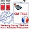 Samsung Galaxy TAB-E SM T563 B Blanc Adhésif 9.6 Assemblée Supérieure Blanche PREMIUM Qualité Verre Ecran Assemblé SM-T563 Tactile Vitre