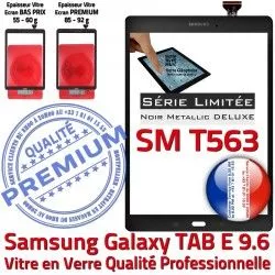 E 9.6 Noir N Tactile PREMIUM SM-T563 Prémonté Vitre T563 SM Verre Samsung Metal Ecran Qualité Noire Galaxy TAB-E Metallic Adhésif TAB Assemblée