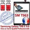 Samsung Galaxy TAB-E SM T563 N Qualité Noire SM-T563 Metal Verre Adhésif Ecran Metallic Tactile 9.6 Assemblé PREMIUM Vitre Noir Assemblée
