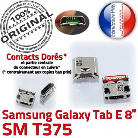 Samsung Galaxy Tab-E SM-T375 USB Fiche Pins Dorés ORIGINAL Chargeur Prise Connector de charge TAB-E MicroUSB Dock à Qualité SLOT souder