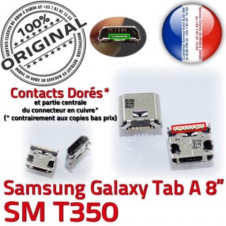 Samsung Galaxy Tab A T350 USB Dorés Connector 8 charge Chargeur ORIGINAL Pins Dock TAB de inch souder Micro à Connecteur SM Prise