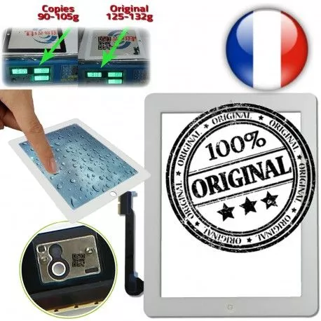 iPad3 Apple A1403 A1416 A1430 P6 6 en Multi-Touch Adhésif Originale Ecrans Home Prémontés Verre Bouton Vitres 3 plus Version Oléophobe Tactiles épais iPad