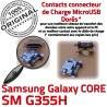 Samsung Core SM-G355H USB Charge Connecteur à Prise 2 Dorés PORT Pins Micro Chargeur Galaxy Qualité ORIGINAL de charge G355H souder SM Connector