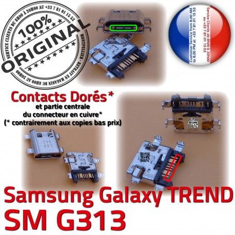 TREND S DUOS SM G313 Micro USB Prise Pins ORIGINAL Dock souder Galaxy charge MicroUSB SM-G313 à Chargeur Samsung de Qualité Dorés Fiche Connector