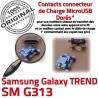TREND S DUOS SM-G313 USB Charge Connecteur SM Qualité Connector Galaxy ORIGINAL Samsung à Micro Pins G313 Dorés de charge Prise Chargeur souder