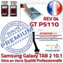 Galaxy TAB-2 GT P5110 REV R04 B Blanc Prémonté Samsung 10.1 Verre PREMIUM Ecran en Adhésif Tactile Vitre Qualité LCD Assemblée
