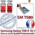 Galaxy Samsung TAB A SM-T580 B Blanche Blanc Supérieure en Tactile Chocs PREMIUM Verre 10.1 aux Résistante Ecran in Vitre TAB-A Qualité