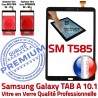 Galaxy Samsung TAB A SM-T585 N aux en Qualité TAB-A Supérieure inch Chocs Noir Résistante Tactile Ecran Vitre PREMIUM Verre 10.1 Noire