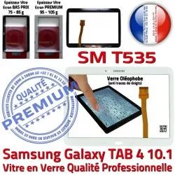 Supérieure Tactile Vitre Complète PREMIUM TAB4 Adhésif Qualité Blanche Galaxy Prémonté Verre Tab4 Samsung SM-T535 Complet Écran Blanc