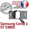 Samsung Corby 2 GT s3850 S à Contacts SLOT SIM Pins OR Card Connecteur Lecteur Reader souder Connector Dorés Carte ORIGINAL Prise
