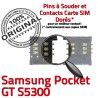 Samsung Galaxy Pocket GT s5300 S Carte Reader à OR Pins Connector ORIGINAL SIM SLOT Lecteur Dorés Contacts Connecteur Card souder