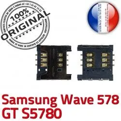 Connecteur SIM SLOT Reader GT OR 578 Card Prise Contacts Dorés Wave s5780 Carte souder Connector Pins S Samsung Lecteur ORIGINAL à