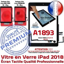 Vitre Oléophobe Caméra Qualité Réparation Fixation 6 - iPad HOME Tactile IC Nappe Ecran Monté Tablette Verre A1893 Noir Adhésif