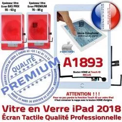 - Adhésif Vitre 6 HOME Fixation Tactile IC Caméra Nappe Ecran A1893 iPad Tablette Oléophobe Monté Qualité Réparation Blanc Verre