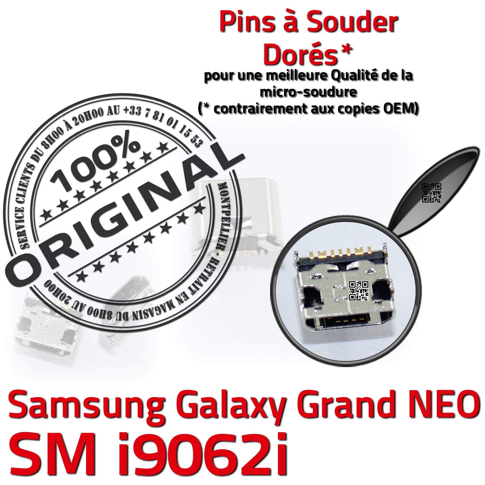 ORIGINAL Samsung Galaxy Grand NEO GT i9062i Connecteur charge Micro USB Prise