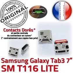 Pins SM 7 Dorés USB Micro souder à T116 charge Samsung Galaxy ORIGINAL Prise Dock Chargeur Tab de Connector 3 Connecteur inch TAB