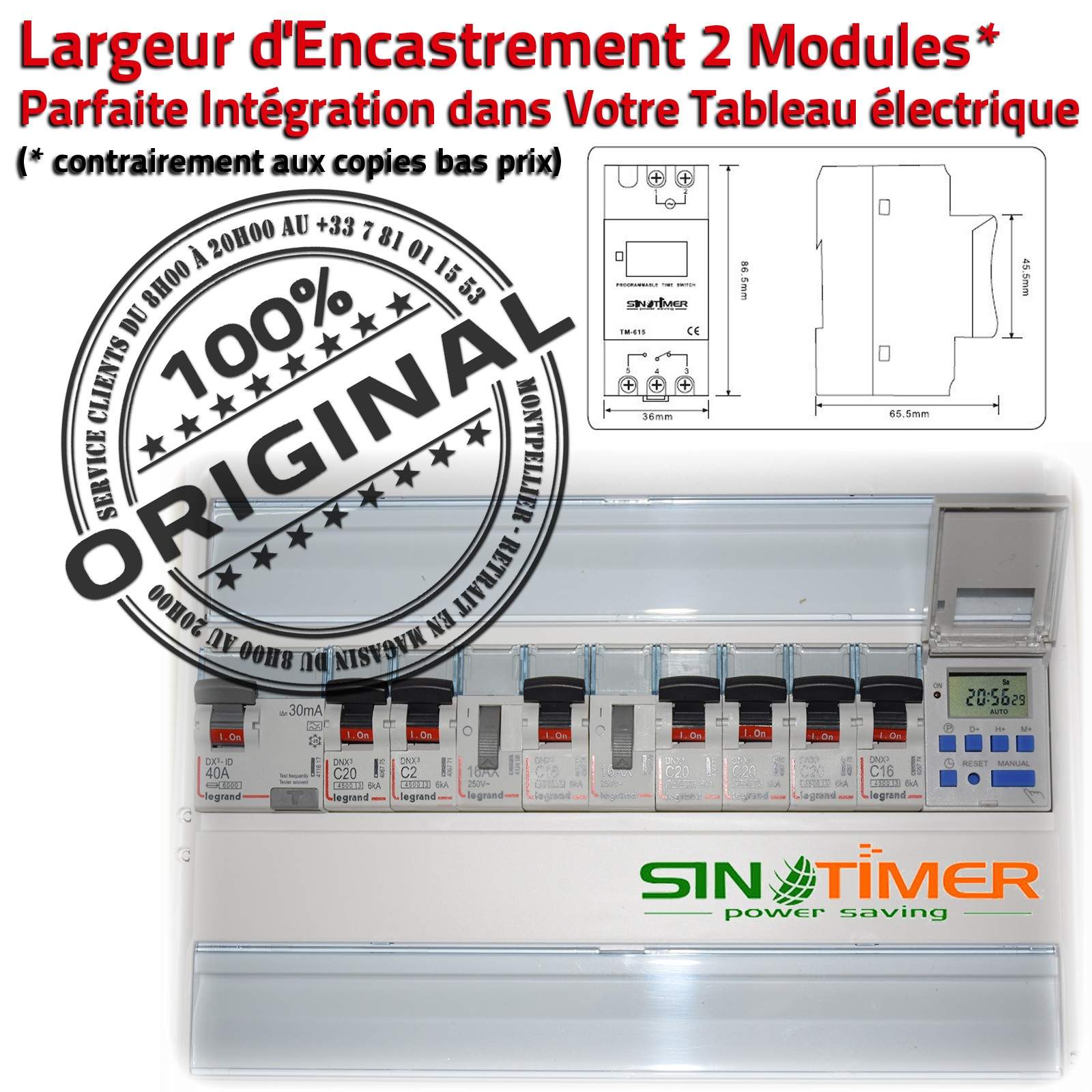 Programmation Journalière Pompe Prises Tableau électrique Rail DIN 16A 4kW