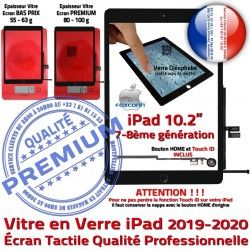 Precollé in Adhésif Verre Tactile PREMIUM HOME Qualité Ecran iPad 2019-2020-2021 Nappe Oléophobe inch 10.2 Vitre Noir Remplacement