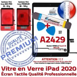 Démontage Precollé PACK A2429 Qualité iPad Oléophobe PREMIUM N Réparation Adhésif KIT Verre Tactile HOME Bouton Vitre Outils 2020 Noire