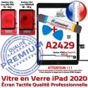 PACK iPad 2020 A2429 N Adhésif Vitre Oléophobe Precollé Verre Démontage Outils Noire HOME Bouton KIT Réparation Qualité Tactile PREMIUM