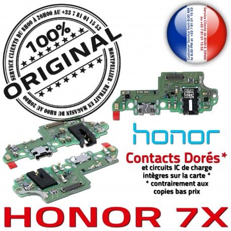Honor 7X JACK AUDIO Audio OFFICIELLE Antenne Téléphone Microphone Chargeur USB Câble Micro ORIGINAL Charge Nappe Qualité Casque PORT