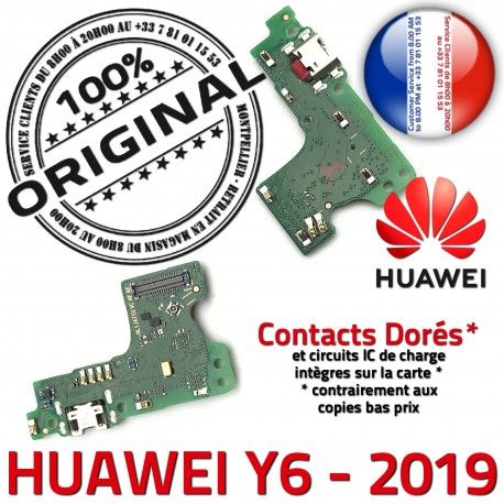 Huawei Y6 2019 PORT Chargeur Téléphone Nappe USB Antenne Charge OFFICIELLE Microphone Qualité de RESEAU Prise Micro ORIGINAL