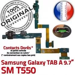 Réparation Charge ORIGINAL Connecteur Contact SM OFFICIELLE Chargeur Samsung Qualité de Doré SM-T550 Nappe Galaxy T550 A C MicroUSB TAB