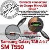 Samsung TAB A SM-T550 Galaxy C Qualité Nappe Doré Micro T550 OFFICIELLE Réparation USB Charge Contacts Connecteur Chargeur ORIGINAL de SM