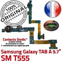 Chargeur USB de OFFICIELLE Réparation SM-T555 SM A Micro Qualité T555 Galaxy ORIGINAL MicroUSB Charge Samsung Doré Contact TAB Connecteur Nappe