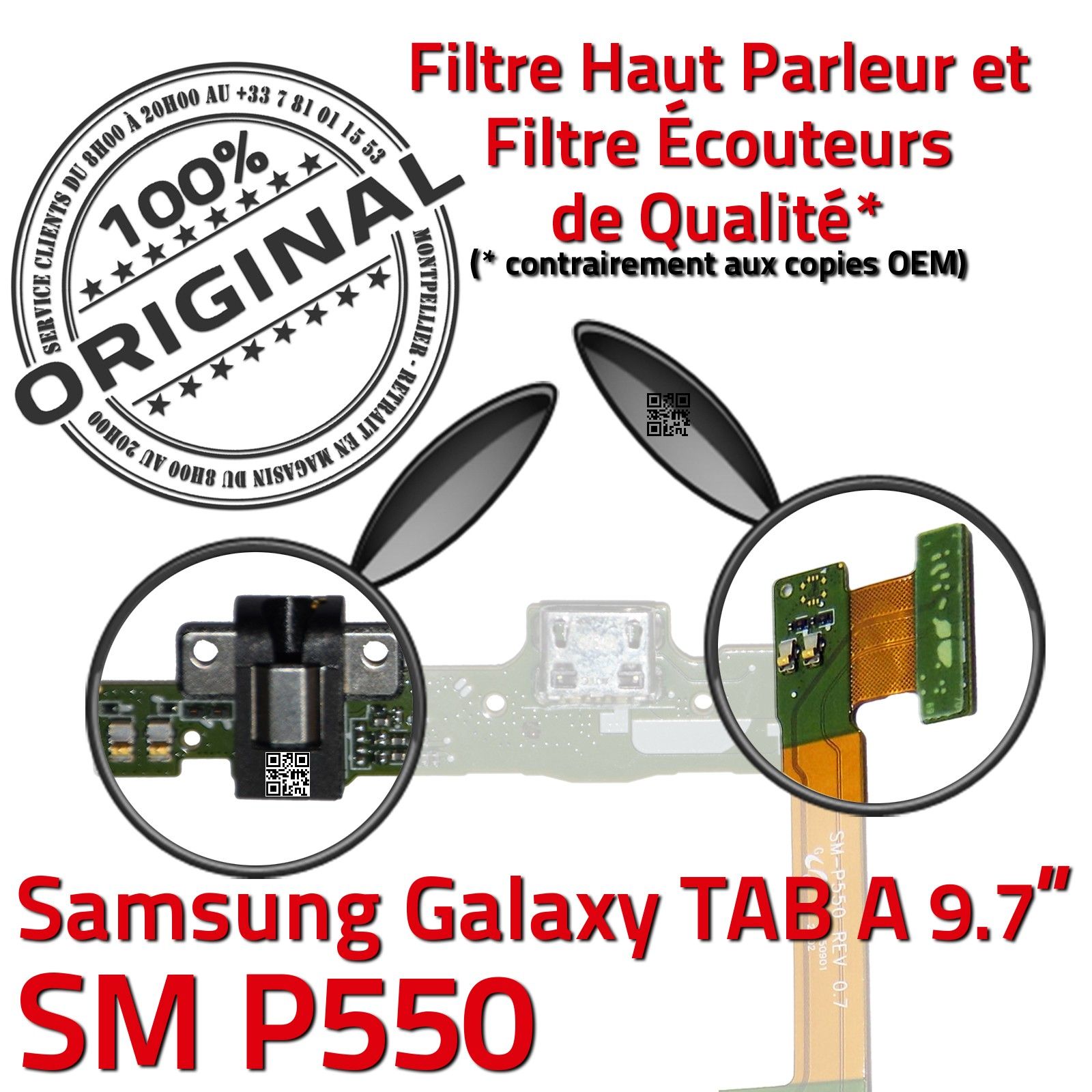 ORIGINAL Samsung Galaxy TAB A SM P550 Connecteur Charge Haut Parleur Bouton HOME