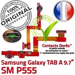 Galaxy Chargeur TAB P555 Samsung A Réparation SM-P555 USB SM Qualité Micro Contacts Nappe Doré de C OFFICIELLE Connecteur Charge ORIGINAL