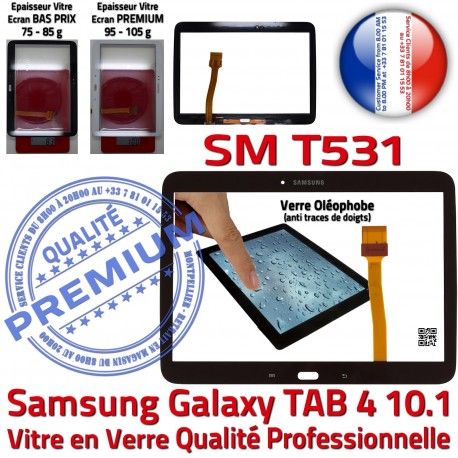 Samsung Galaxy SM-T531 Tab4 N PREMIUM LCD Prémonté Adhésif Assemblée Ecran Tactile Noire TAB4 en Vitre Verre Supérieure Qualité 10.1
