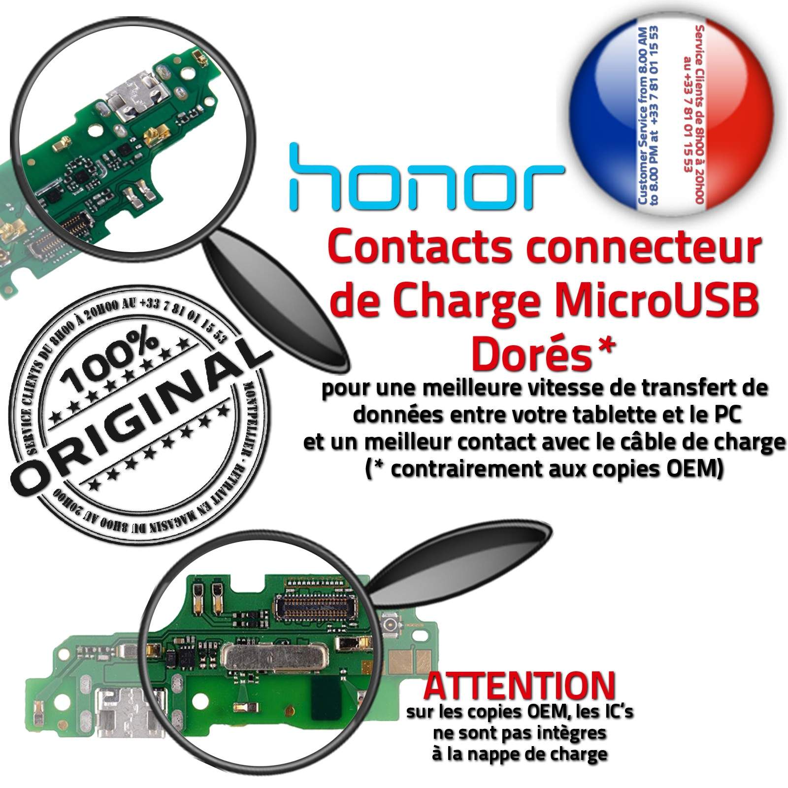 Téléphone AUDIO Type-C Connecteur de Charge Rapide ORIGINAL Réseau Antenne SMA JACK Changer Câble Prise Alimentation PORT Honor 5X Sonde Température Filtre Haut-Parleur Remplacement Écouteur Réparation Chargeur Micro USB C Origine Nappe Qualité Microphone