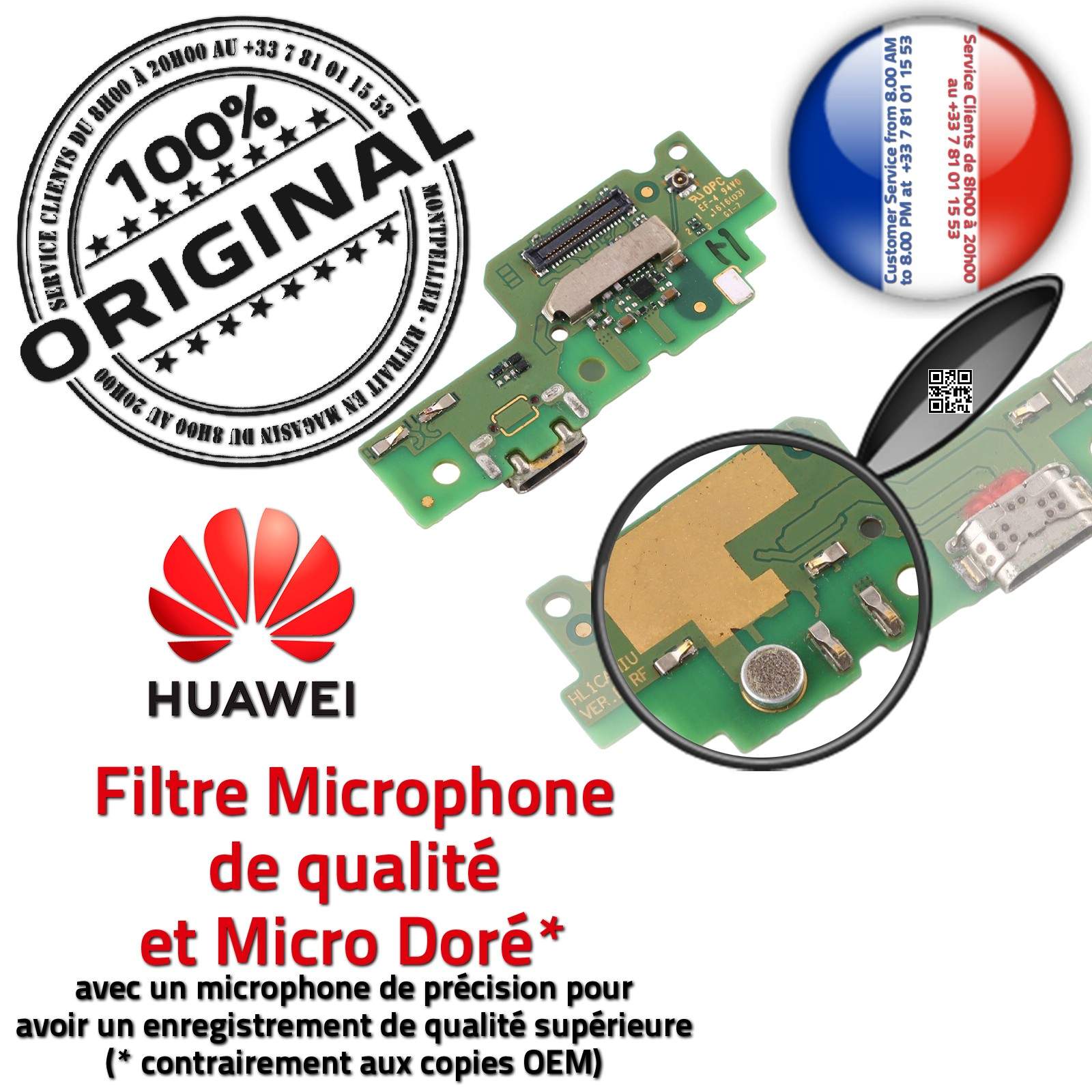 Huawei Y6-2 JACK Haut-Parleur Connecteur de Charge ORIGINAL Câble Micro USB