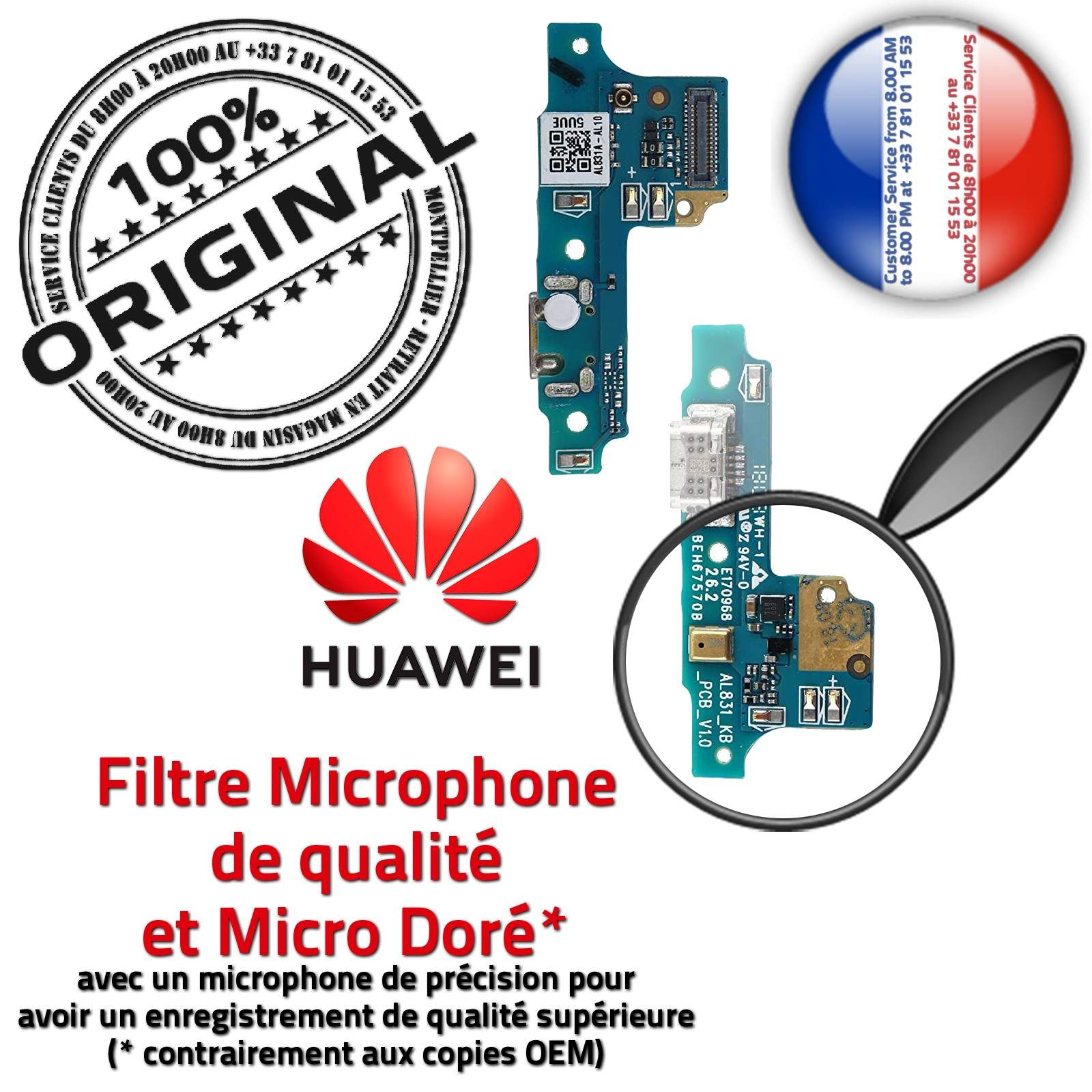 Huawei Y6 2017 Charge Rapide Connecteur Micro USB ORIGINAL Prise Câble Chargeur