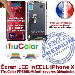 Remplacement Verre PREMIUM Apple 3D iPhone Cristaux Touch X HDR Écran Multi-Touch Oléophobe LCD inCELL Liquides Tactile