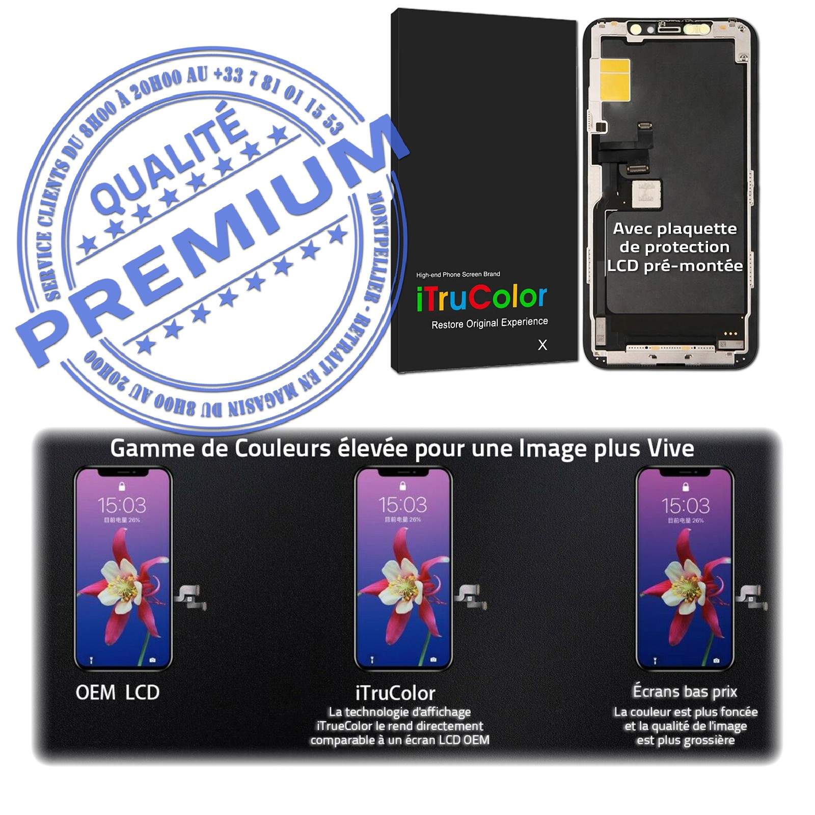 KIT Remplacement Qualité A2215 SmartPhone Affichage Anti-rayures A2217 In-CELL LCD Noir Changer Écran Complet Assemblé Oléophobe PREMIUM Apple A2160 LG AUO Sharp Réparation Verre Tactile iPhone 11 PRO inCELL sur Châssis Vitre Retina 5.8 pouces inch