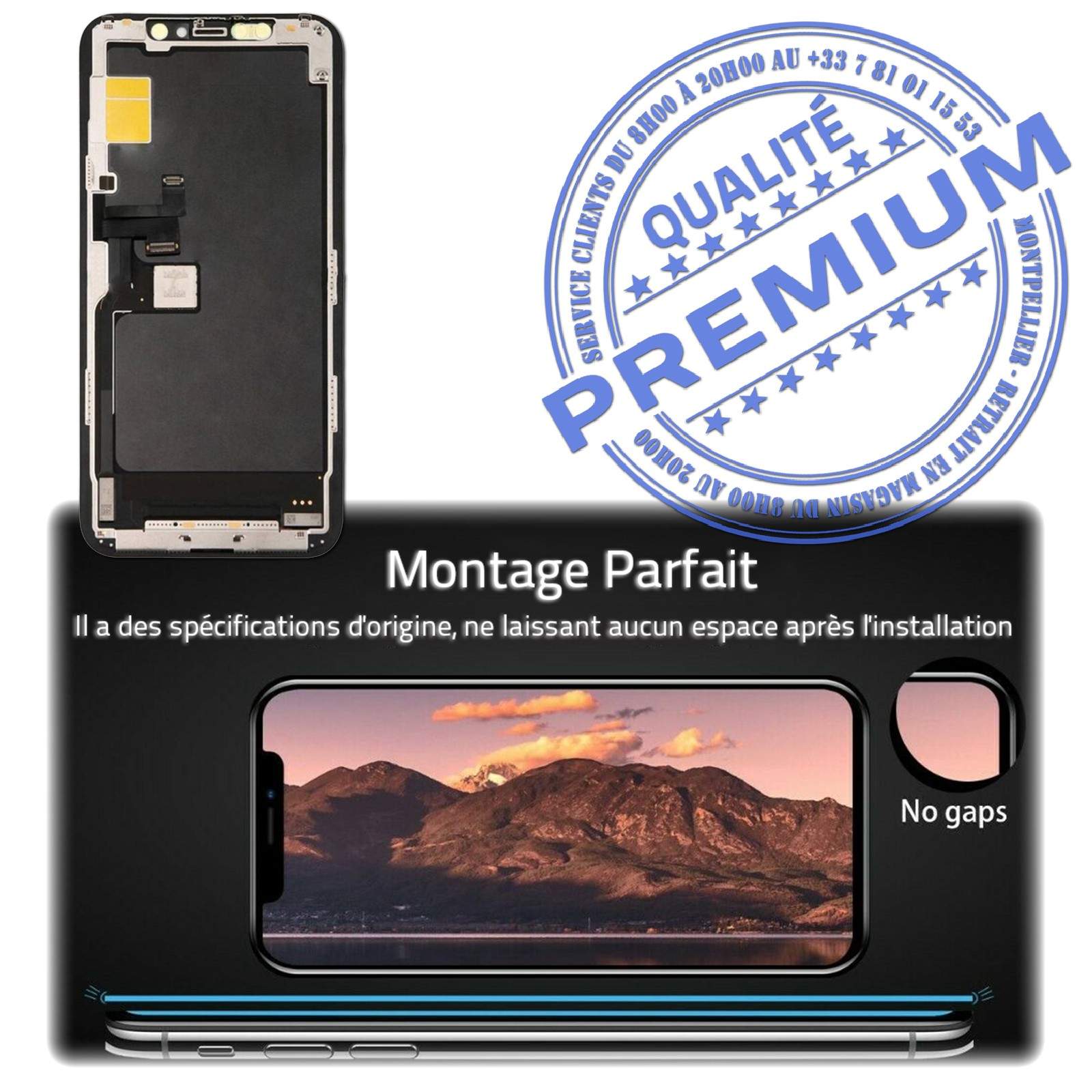 Réparation Ecran LCD et Ecran Tactile iPhone 11 - Noir - Qualité d'Origine
