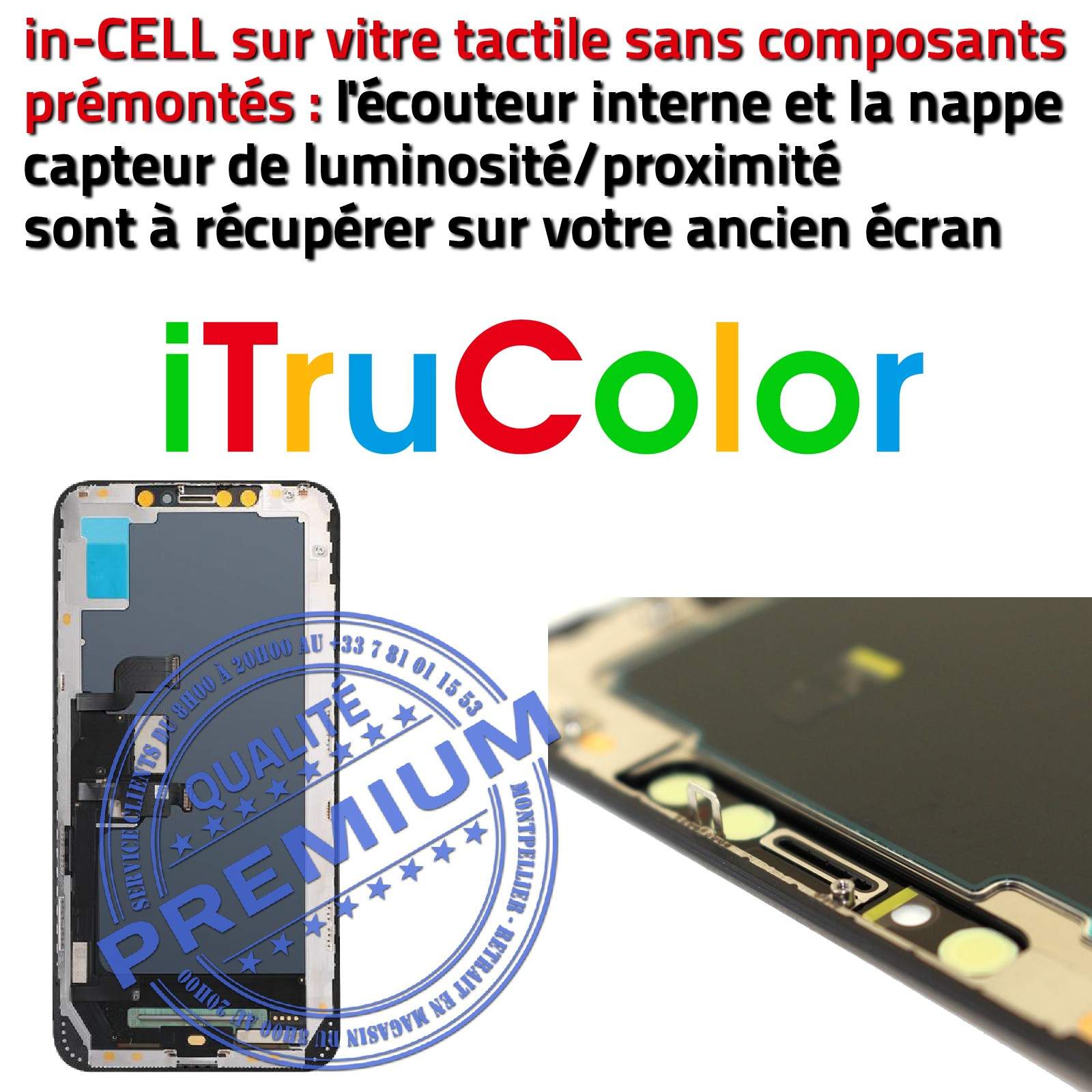 A2102 A2103 A2104 Verre Apple A1921 A2101 In-CELL LCD Super Retina 6.5 inch LG AUO Sharp SmartPhone Affichage Anti-rayures KIT Qualité Téléphone Changer Écran Complet Assemblé HDR Oléophobe PREMIUM Réparation Vitre Tactile iPhone XS MAX inCELL sur Châssis