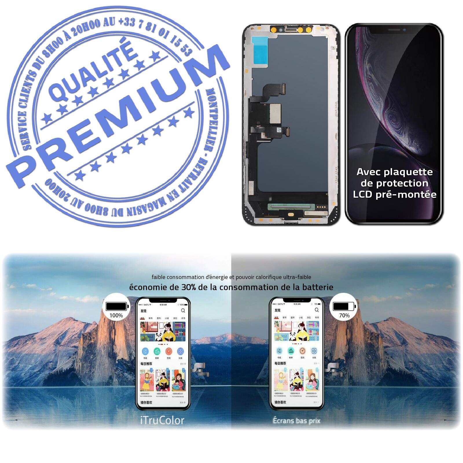 Super Retina 6.5 pouces Apple iPhone A2104 In-CELL Vitre PREMIUM SmartPhone Affichage True Tone Changer Écran LCD HDR Oléophobe