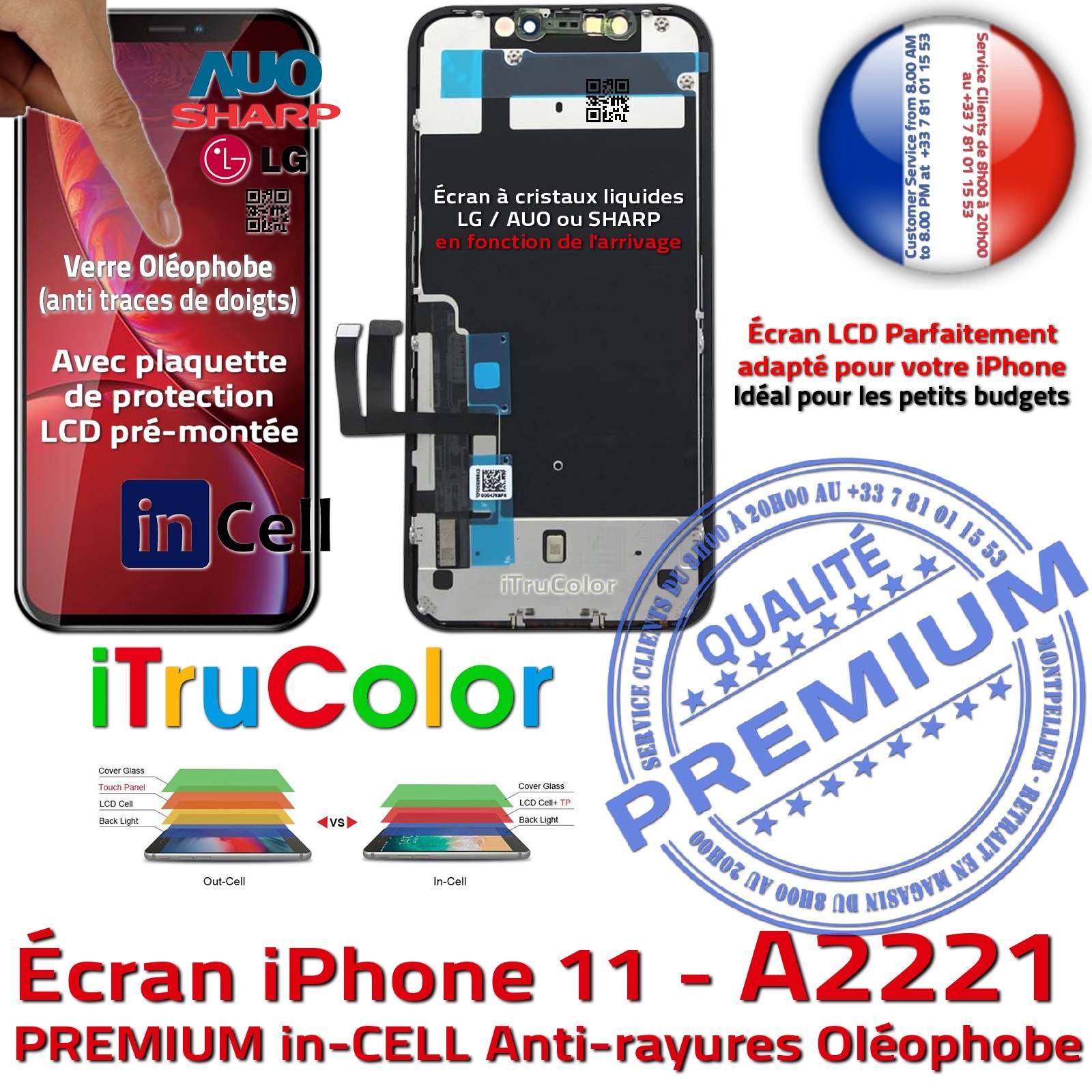 iPhone 11 - Ecran iPhone 11 (In-cell) HD720p