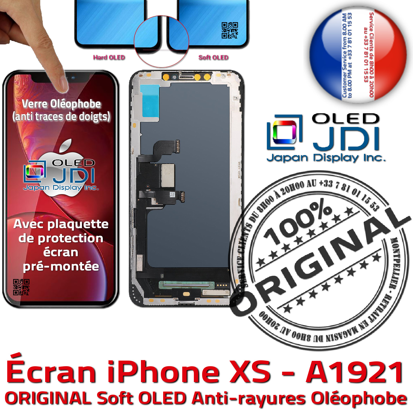 Remplacer Écran iPhone Xs - en 1 heure avec Garantie !