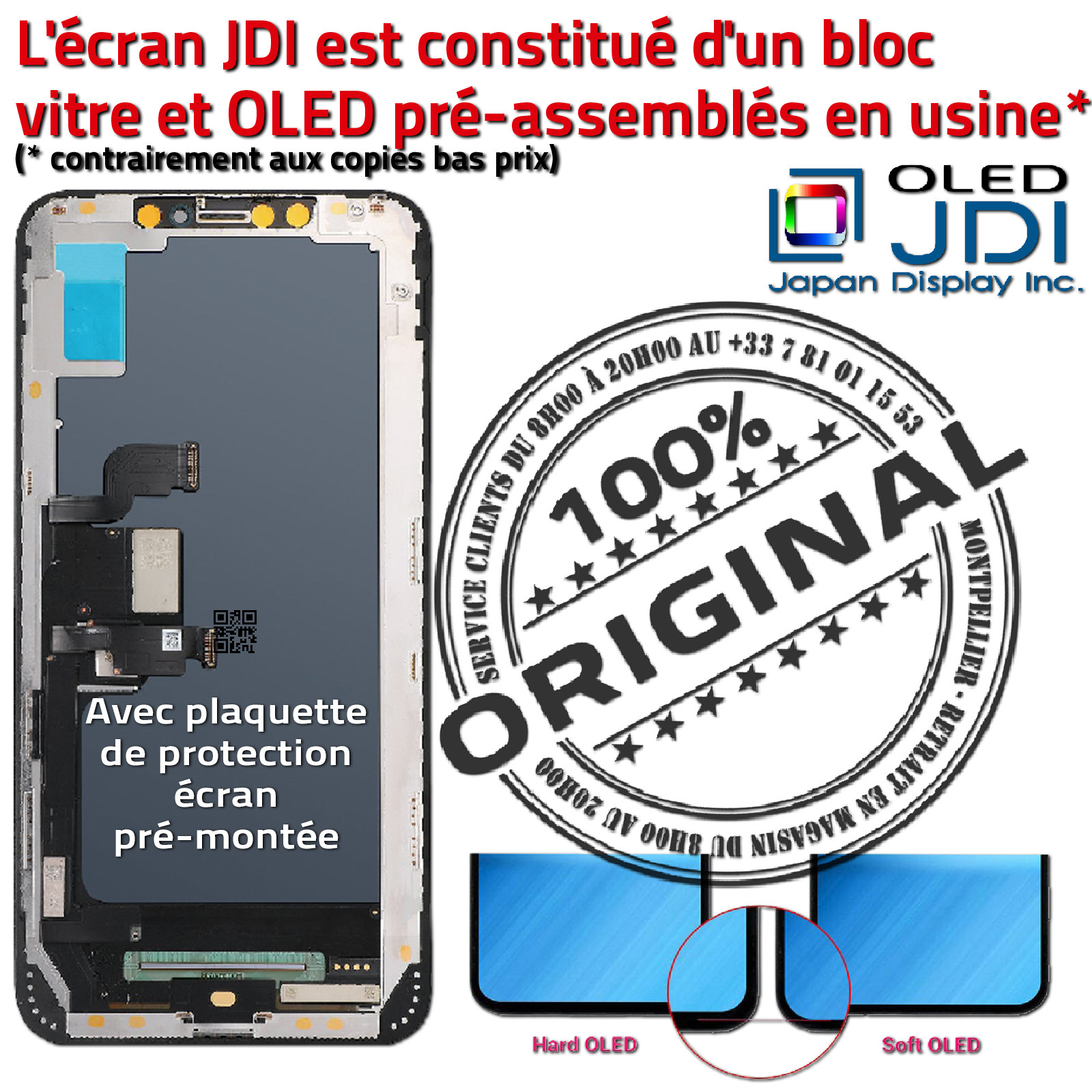 Ecran lcd pour iphone x/10 retina oled vitre tactile sur chassis tout  assemble - Pièces détachées pour téléphonie mobile - Achat & prix