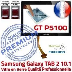 N GT-P5100 Qualité Supérieure TAB Noir en Galaxy Résistante 2 PREMIUM Verre in Tactile Chocs TAB-2 Ecran Samsung 10.1 Vitre aux Noire