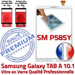 Chocs Qualité Verre Supérieure Ecran A B SM-P585Y Tactile Samsung TAB 10.1 TAB-A Blanc Résistante Vitre Blanche inch Galaxy PREMIUM aux