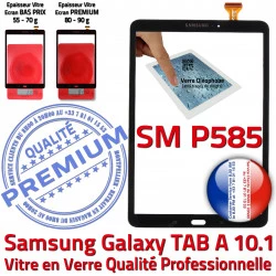 Ecran Samsung SM-P585 PREMIUM Supérieure TAB-A aux Résistante Tactile P585 Galaxy Noir Chocs Qualité SM N A Noire Vitre 10.1 TAB en Verre